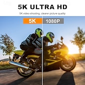 voordelige Actiecamera-5K Action Camera with Dual Touch Screen, 30FPS Ultra HD WiFi Waterproof Sports Camera, Underwater Vlog Cam with Remote Control, EIS Anti-Shake Helmet Camera for Diving, Skiing, Cycling, Travel