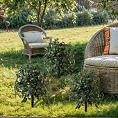 levne Umělé rostliny a zeleň-Umělá olivovník, 20palcová topiary z umělé olivy s kolíkem do země, realistická dekorace do interiéru/venkovního domu, skandinávský styl zelené dekorace