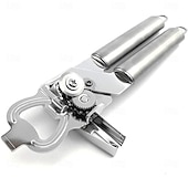 abordables Utensilios de cocina y gadgets-Abrelatas/abrebotellas multifunción, lata multifuncional de acero inoxidable &amp;abrelatas ergonómico, resistente y seguro, 3 en 1. &amp;abrebotellas