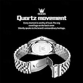 voordelige Quartz Watches-OLEVS Mens Luxury Watch Classic Green Face Two Tone Silver Gold Stainless Steel Waterproof Quartz Wristwatch with Date Luminous Hands Business Dress Fashion Watches for Men Gifts