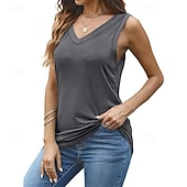  Confezioni multiple Confezione da 3 Da donna Girocollo Senza Maniche Nero + bianco + rosso Maglietta Canotta Maglietta senza maniche Tinta unica Casuale Quotidiano Cotone Estate