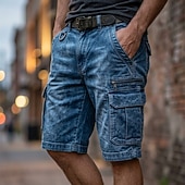 levne Venkovní-Pánské Náprsníkové kalhoty Šortky s kapsami Kraťasy Neformální šortky Kapsy Kapsa s klopou Bez vzoru Délka kolen Ležérní Venkovní Streetwear Módní Šik ven Vodní modrá Černá Neelastické