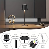 baratos Luzes decorativas-LED Reading Desk Lamp New Modern French Style Eye-Friendly  Rechargeable, RGB, Long Battery Life, Home Use, Living Room &amp; Bedroom, Touch Dimming &amp; Color Adjustment, Ambient Light Decorative Accent,