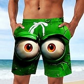 billiga Retro Vintage &amp; Etik-Herr 3D Print 3D-seriefigur Stora ögon Badshorts Baddräkter Badshorts Boardshorts Medium Midja Rolig Strandsemester Sidfickor Mesh foder Elastisk dragsko i midjan Designer Kläder