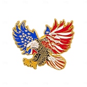 baratos 250º Aniversário dos EUA-Conjunto de 8 pins de esmalte comemorativos do 250º aniversário dos EUA, com emblemas patrióticos de metal, incluindo a bandeira dos EUA em estilo cartoon e a Estátua da Liberdade. &amp;Águia-careca,