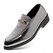 abordables Mocassins-Mocassins gris et noirs à bout pointu pour homme, chaussures habillées élégantes et confortables, style tendance pour hommes, événements professionnels, mariages, fêtes et soirées.