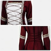  Medievale Rinascimento Vestito Costume di fantasia Strega Vichingo Costume Per donna Celtico Fantasia Halloween Carnevale Performance LARP Fiera Rinascimentale Adulti Vestito