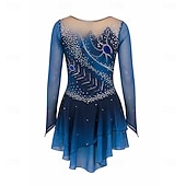 economico Abiti da Pattinaggio Artistico-Vestito da pattinaggio artistico Per donna Da ragazza Pattinaggio sul ghiaccio Vestiti Blu scuro Foro per pollice tintura sfumata Retato Elastene Elasticizzato Addestramento Da allenamento