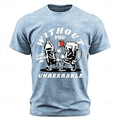  T-shirt homme « Sans toi, la vie serait insupportable » (délavé à l'acide, jeu de mots sur la bière, style rétro, dessin animé, manches courtes, coupe classique, col rond, idéal pour les soirées et