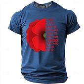  Memorial Day Remembrance Day I Wear A Little Poppy As Red As Red Can Be Men's Patriotic Remember Those Who Fought For Me Graphic T Shirt Short Sleeve Tee Designer Clothing Apparel S M L XL XXL XXXL