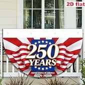 levne 250. výročí-Půlkruhá vlajka pro fanoušky USA k 250. výročí 1776-2026, vlastenecký americký venkovní prapor na dekoraci domu, verandy, dvora nebo Dne nezávislosti.