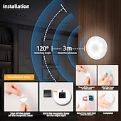 economico Illuminazione d'Ambiente-2 luci notturne con sensore di movimento, luci notturne a LED ricaricabili con batteria a lunga durata, luci da parete magnetiche wireless per armadi, scale, corridoi, camere da letto, illuminazione