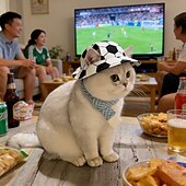 Недорогие Праздник-шапка для питомца с футбольным рисунком