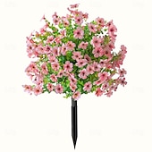  24 Inch Artificial Flower Stake Outdoor Decor Violet  Boxwood Topiary Ball Trees Multi-Color Garden Stakes for Yard & Lawn, No Fade Heavy Duty Plastic, All Season Decoration
