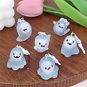 cheap Home Supplies-6 Pcs Glow in The Dark Ghost Keychains,  Cute Kawaii Mini Cartoon Resin Ghost Key Chain Charms for Backpacks, Bags, Halloween Party Favors, Gifts for Kids Adults