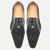 voordelige Premium leren loafers-Premium herenloafers van echt zwart lakleer met spitse neus en franjes, geschikt voor zakenlieden, bruiloftsgasten, banketten, feesten en luxe avondkleding.