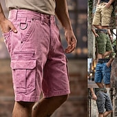 levne Venkovní-Pánské Náprsníkové kalhoty Šortky s kapsami Kraťasy Neformální šortky Kapsy Kapsa s klopou Bez vzoru Délka kolen Ležérní Venkovní Streetwear Módní Šik ven Vodní modrá Černá Neelastické