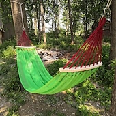 voordelige Patio-decoratie-Hangmat voor buiten met ijsnet en gebogen stang, anti-kantelontwerp voor veilige en comfortabele ontspanning, perfect voor kamperen, reizen, loungen in de achtertuin en buitenavonturen, duurzaam en