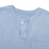 levne Tílka na cvičení-SoftFade™ Pánský tank top vesta podkošile bez rukávů košile bez rukávů Henley léto jednobarevné základní kapsa knoflíky volný dovolená street fialová tričko pro muže