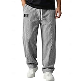  Ανδρικά Παντελόνια Casual παντελόνι Φαρδύ παντελόνι Παντελόνια με υφή Ζακάρ Κορδόνι Ισιο πόδι Σκέτο Άνεση Πλήρες μήκος Causal Καθημερινά ΕΞΩΤΕΡΙΚΟΥ ΧΩΡΟΥ Διακοπές Μοντέρνα Θαλασσί Μαύρο Μικροελαστικό