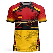  Germany Style Men's Soccer Jersey Geometric Athletic Summer Short Sleeve T-Shirt UPF 50 Quick Dry Breathable mesh fabric 2026 Soccer Fan Tee Tournament Football Gym Running Sports Yellow Black