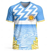  Unisexo Geométrica Gradiente Abstrato Carta e Número Verão do Futebol Partida Global Top de corrida Camiseta de Corrida Verão Manga Curta UPF 50 Secagem Rápida Respirável Academia Corrida Track