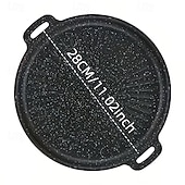 economico Griglie e cucina all'aperto-1/2 pezzi padella e casseruola per barbecue resistenti – conduzione uniforme del calore per bistecche e pancake perfetti, superficie in ghisa facile da pulire, manico appendibile, lavabile in