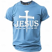  Hombre Jesús Camiseta Manga Corta Camiseta Impresión 3D Cuello Barco Camisa Moda Design Sencillo Casual Diario Fiesta Rojo Verano Primavera Ropa S M L XL XXL XXXL