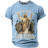  Camisa T-Shirt Cristiana Graciosa Hombre Biblia Salí de mi cueva y he estado muy bien Resurrección de Jesús Meme Humor Camiseta Gráfica Casual de Manga Corta Regalo para la Iglesia Ropa de Diseñador