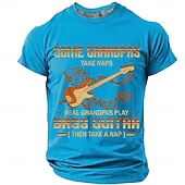  Men's Some Grandpas Take Naps Real Grandpas Play Bass Guitar Then Take A Nap Retro Bassist Vintage Graphic T Shirt Tee Regular Fit Fathers Day Gift Designer Clothing Apparel S M L XL XXL XXXL