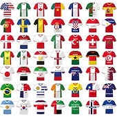  Guirnalda de banderas de camisetas de la Copa Mundial de Fútbol 2026, 49 piezas, banderas internacionales de países, artículos para fiestas temáticas deportivas, eventos y celebraciones al aire libre.