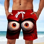 billiga Retro Vintage &amp; Etik-Herr 3D Print 3D-seriefigur Stora ögon Badshorts Baddräkter Badshorts Boardshorts Medium Midja Rolig Strandsemester Sidfickor Mesh foder Elastisk dragsko i midjan Designer Kläder