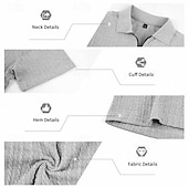 voordelige Klassieke polo voor heren-Voor heren Polo met rits Met Textuur Casual Feestdagen Revers Kwart ritssluiting Korte mouw Modieus Basic Effen Jacquard Kwart ritssluiting Zomer Lente Getailleerd Zwart Wit Bordeaux khaki Leger