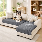 voordelige Bankhoes-100% waterdichte bankhoezen voor hoekbanken, antislip bankhoes voor honden, 2 stuks huisdierbankhoezen voor 2 L-vormige kussens, wasbare zachte bankhoes