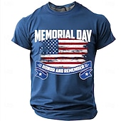  Muistopäivä Miesten Soldier T-paita Lyhythihainen T-paita 3D-tulostus Tiukka pyöreä kaula-aukko Paita Muoti Päivittäin Päivittäin Katu Rubiini Kesä Kevät Vaatetus S M L XL XXL XXXL