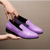 cheap Loafers-Men's Purple Patent Loafers Slip-On Dress Shoes Glossy Statement Footwear for Stylish Men, Weddings, Parties, Banquets, Prom and Evening Events