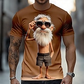 abordables T-shirts 3D-Homme Illusion d'optique 3D T-shirt Manche Courte T-shirt Impression 3D Col ras du cou Chemise Exagéré Designer Quotidien Club Soirée Bleu Bleu 2# Rouge Été Printemps Toutes saisons Vêtement Tenue S