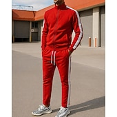 Χαμηλού Κόστους Αθλητικά κοστούμια-Ανδρικά Φόρμα Στολή τρεξίματος Σετ Φόρμας Πλήρες φερμουάρ Συνδυασμός Χρωμάτων Ρούχα σύνολα Φθινόπωρο &amp; Χειμώνας Μαύρο Κίτρινο Για Υπαίθρια Χρήση Ταξίδια Αθλητικά Ζεστό Μακρυμάνικο Αθλητισμός