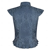 billige Topper-Retro / vintage Kostymer i middelalderstil Renessanse سترة Ermeløs Prins Adelsmann Jacquardvevnad Høy krage Kostyme Herre Royal Maskerade Renessansemesse LARP Voksne Vest