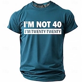 I'm Not 40 I'm Twenty Twenty Men's Funny Sarcastic 40th Birthday Joke Aging Humor T Shirt Graphic Crew Neck Short Sleeve Milestone Celebration Gift Designer Clothing Apparel