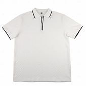 economico Polo Classico da Uomo-Per uomo Polo con zip Testurizzato Casuale Ferie Bavero Zip a un quarto Manica Corta Moda Essenziale Semplice Jacquard Zip a un quarto Primavera &amp; Estate Estate Primavera Vestibilità regolare Blu