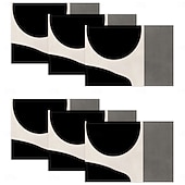 Недорогие Плацент и подставки и тривочки-Черно-белая геометрическая салфетка под тарелку, прямоугольная, из 100% полиэстера, с абстрактным геометрическим узором, можно стирать в машине, термостойкая.