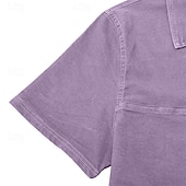  Herren Acid-Wash-Shirt Baumwoll-Poloshirt Lässig Geschäft Gerippter Polokragen Kurzarm Mode Basic Einfarbig Farbblock Knöpfe Gewaschen Sommer Frühling Frühling & Herbst Normale Passform Schwarz