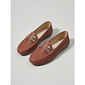voordelige Damesinstappers &amp; loafers-Dames Groene Kettingdetail Loafers – Comfortabele Instapschoenen voor Dagelijks gebruik Wandelen Reizen en Casual Uitjes