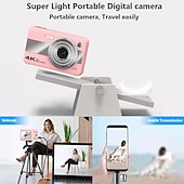olcso Sportkamerák-4k digitális fényképezőgép fotózáshoz, 64 megapixeles vlogoló kamera YouTube-hoz 16x zoommal, kompakt kompakt fényképezőgép gyerekeknek, tinédzsereknek, kezdőknek, diákoknak, hordozható utazókamera