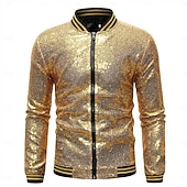 economico Cime-Disco Anni '80 Metallico Lucido Cappotto Mascherata Disco Paillettes Costume Per uomo Mascherata Festa / Sera Parata dell'Orgoglio Mese dell'orgoglio Adulti Cappotto