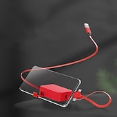 economico Cavetti per cellulari-Confezione da 2 cavi di ricarica retrattili 3 in 1 con supporto per telefono, cavo di ricarica multi USB per iPhone, tipo C, micro USB, colori macaron, cavo di ricarica da viaggio portatile