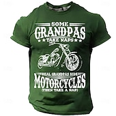 رخيصةأون هوايات تي شيرت-بعض الأجداد يأخذون قيلولة، والأجداد الحقيقيون يركبون الدراجات النارية. تي شيرت رجالي برسومات فكاهية، بأكمام قصيرة ورقبة دائرية، مناسب للارتداء اليومي، متوفر بمقاسات S، M، L، XL، XXL، XXXL.
