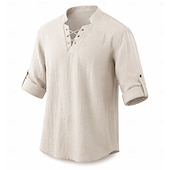  Médiéval Renaissance Chemise Pirate Viking Déguisement Homme Viking Pirate Halloween Carnaval Performance LARP Foire de la Renaissance Adulte Chemise Printemps & Été