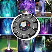 abordables Éclairage subaquatique-Pompe solaire pour fontaine, abreuvoir à oiseaux, jardin, bassin &amp;Décoration extérieure, lumières LED colorées, panneau en verre amélioré, petite fontaine à eau pour aquarium &amp; piscine